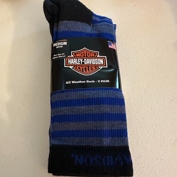 Harley-Davidson	2-pairs of All-Weather socks Medium unisexed #4 S4 - Picture 1 of 6
